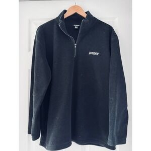 DKNY Vintage Y2K Black Fleece‎ 1/4 zip Pullover